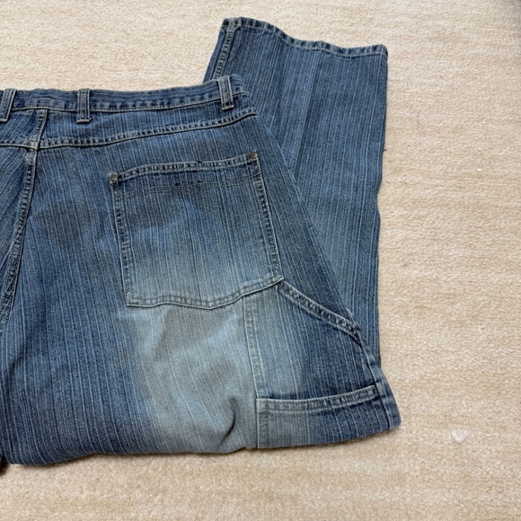 Vintage Y2K Trust Jeans Denim Baggy Jnco Style Carpenter Blue Grunge Skater 42" - Picture 8 of 9